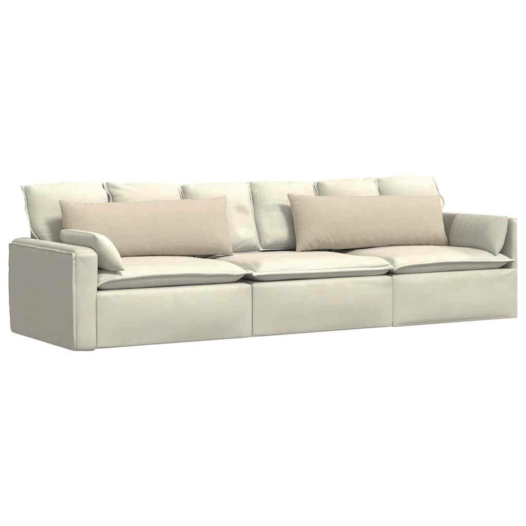 Kanapé párnák 2 pcs Krém 120 x 40 cm szövet