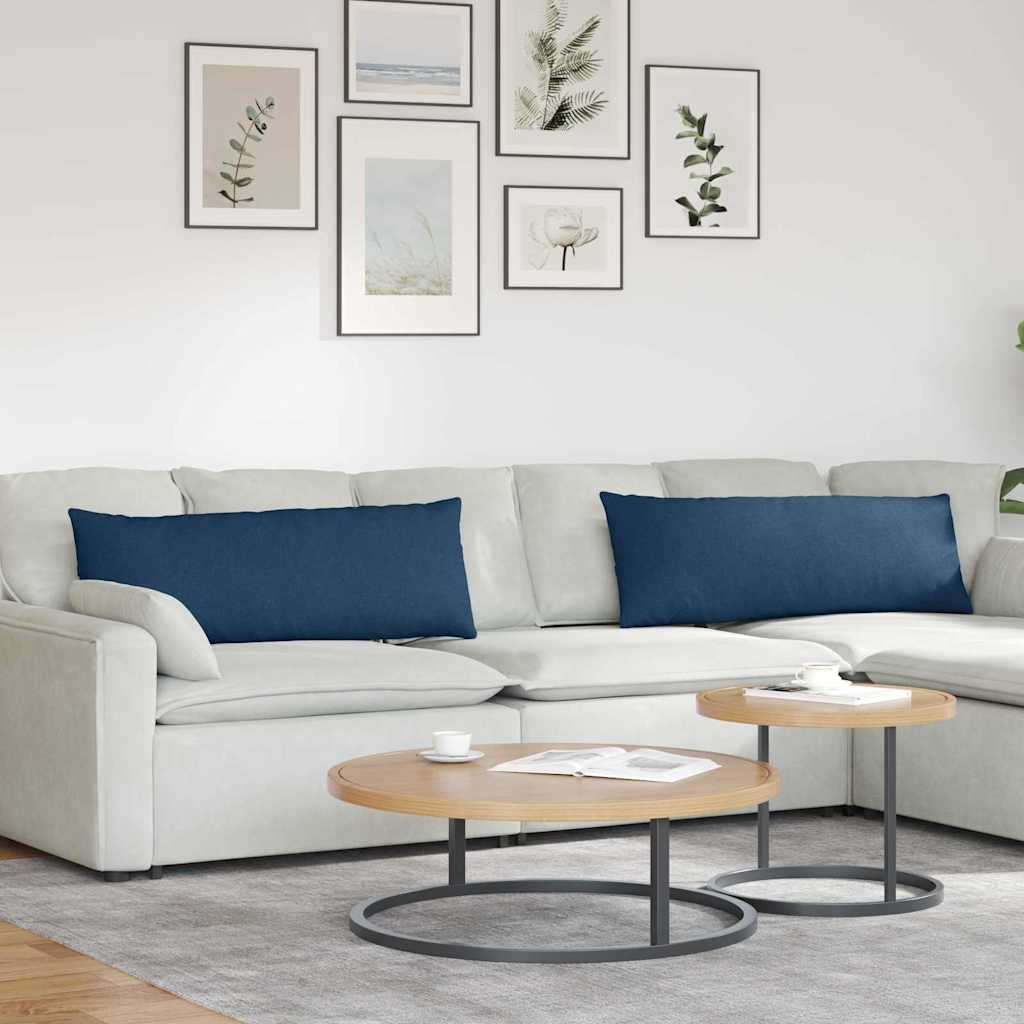Kanapé párnák 2 pcs Kék 120 x 40 cm szövet
