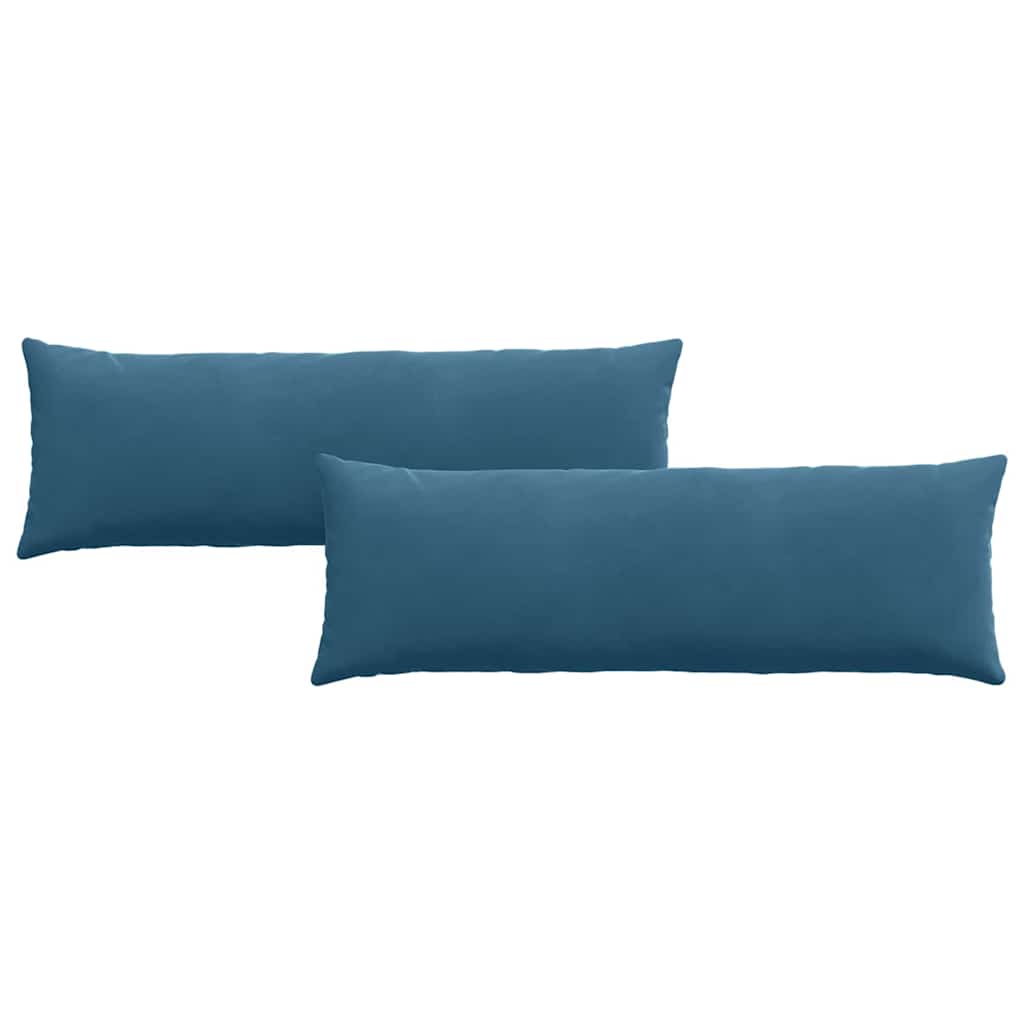 Kanapé párnák 2 pcs Kék 120 x 40 cm Bársonyos szövet