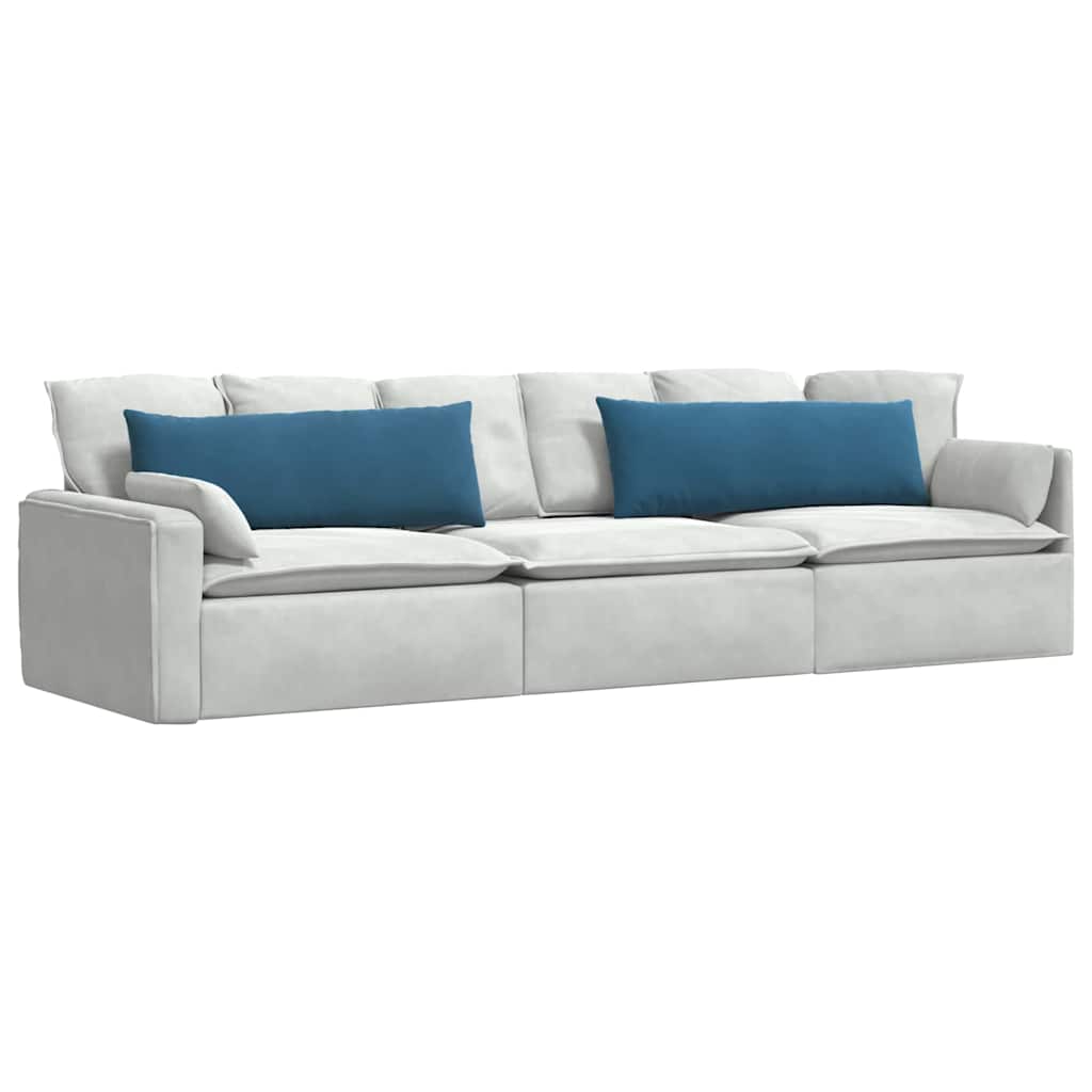 Kanapé párnák 2 pcs Kék 120 x 40 cm Bársonyos szövet