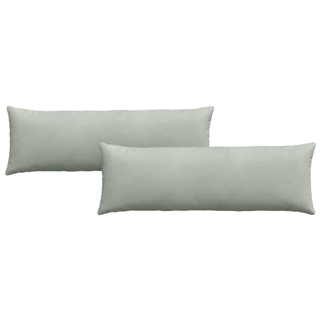 Kanapé párnák 2 pcs Világosszürke 120 x 40 cm Bársonyos szövet
