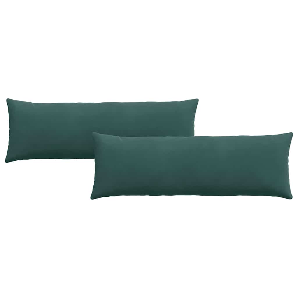 Kanapé párnák 2 pcs Sötétzöld 120 x 40 cm Bársonyos szövet