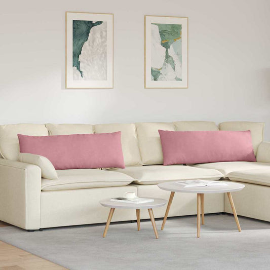 Kanapé párnák 2 pcs Rózsaszín 120 x 40 cm Bársonyos szövet