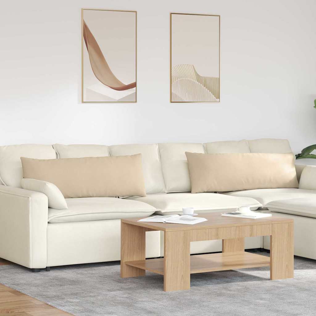 Kanapé párnák 2 pcs Krém 120 x 40 cm szövet
