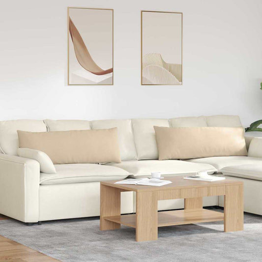 Kanapé párnák 2 db szövet Krém 120 x 40 cm