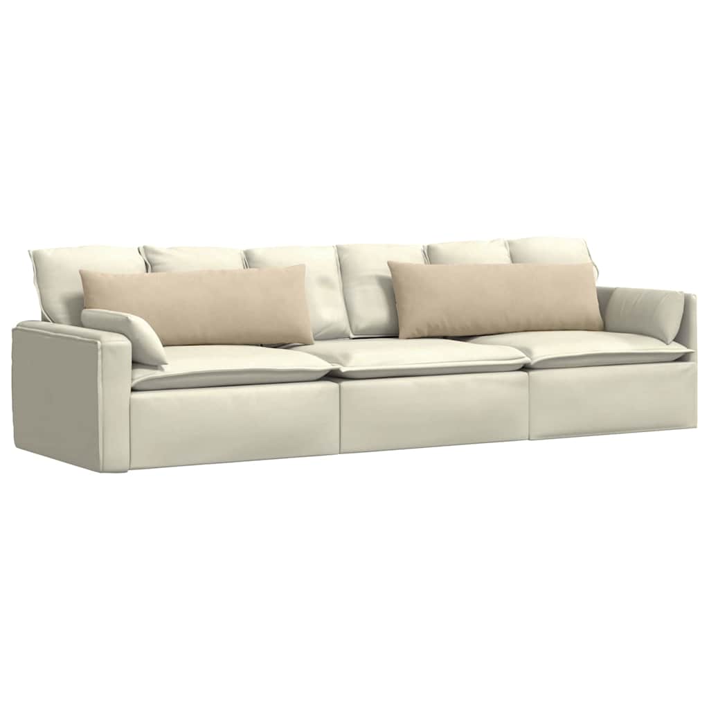 Kanapé párnák 2 pcs Krém 120 x 40 cm szövet