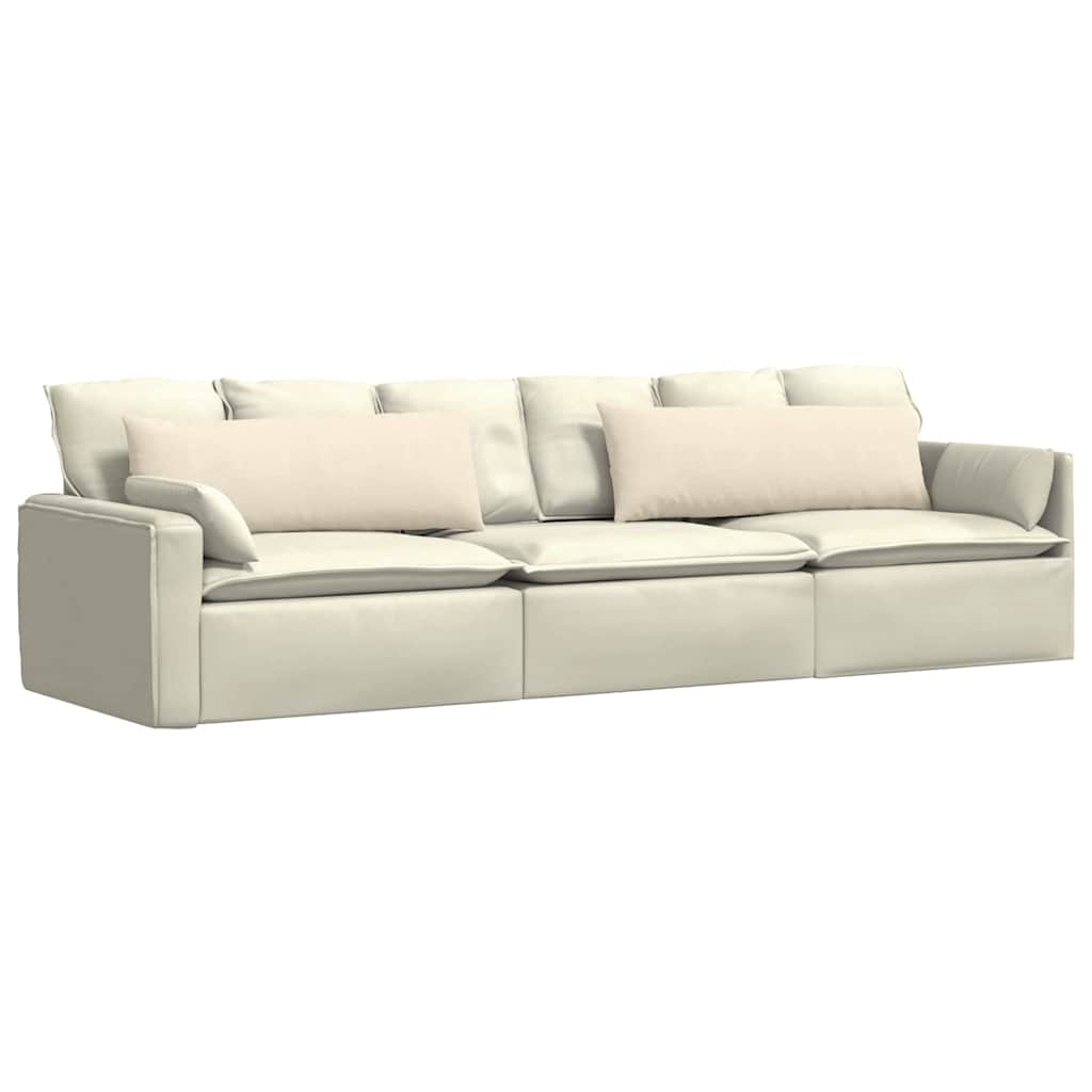 Kanapé párnák 2 pcs Krém 120 x 40 cm Bársonyos szövet