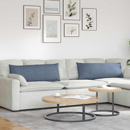 Kanapé párnák 2 pcs Kék 120 x 40 cm Bársonyos szövet