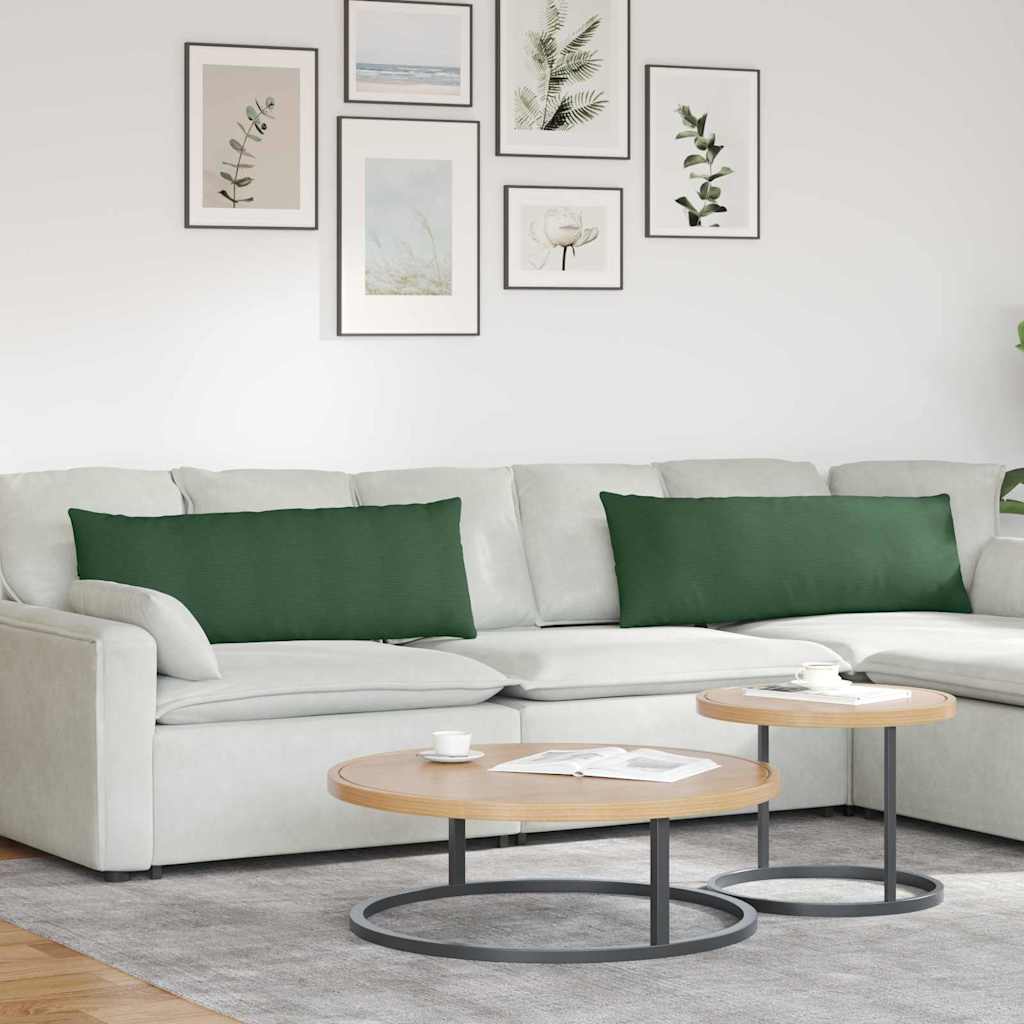 Kanapé párnák 2 pcs Sötétzöld 120 x 40 cm Bársonyos szövet