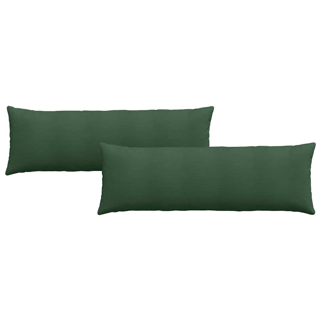 Kanapé párnák 2 pcs Sötétzöld 120 x 40 cm Bársonyos szövet