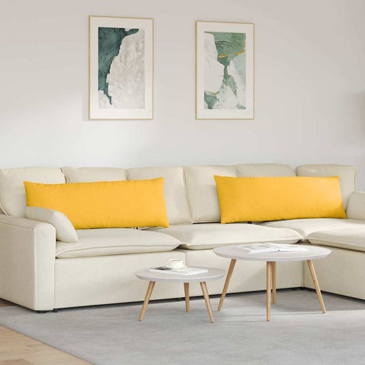 Kanapé párnák 2 pcs Világos sárga 120 x 40 cm Bársonyos szövet