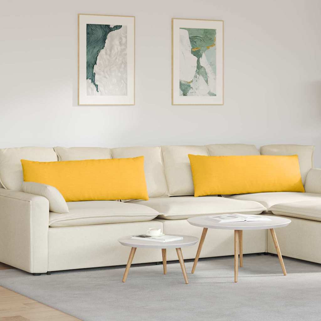Kanapé párnák 2 pcs Világos sárga 120 x 40 cm Bársonyos szövet