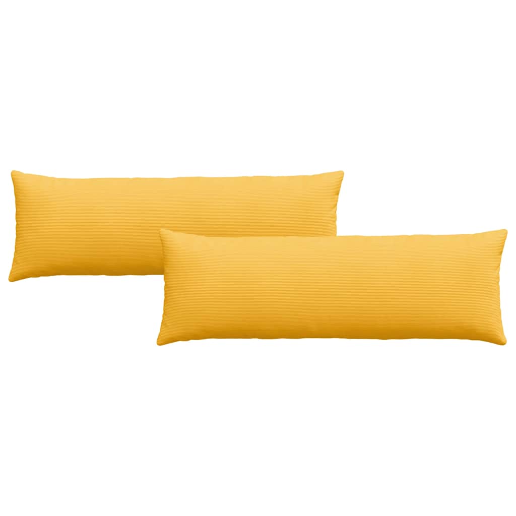 Kanapé párnák 2 pcs Világos sárga 120 x 40 cm Bársonyos szövet