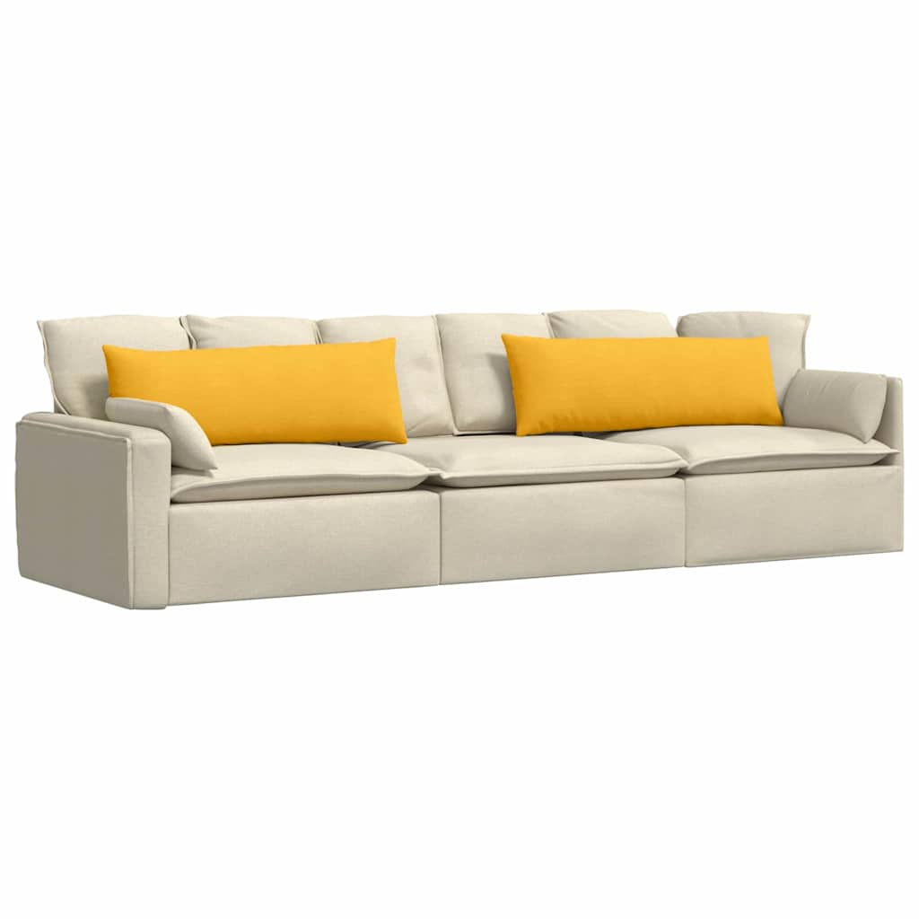 Kanapé párnák 2 pcs Világos sárga 120 x 40 cm Bársonyos szövet