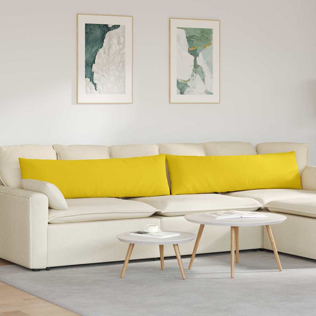 Kanapé párnák 2 pcs Világos sárga 145 x 40 cm szövet