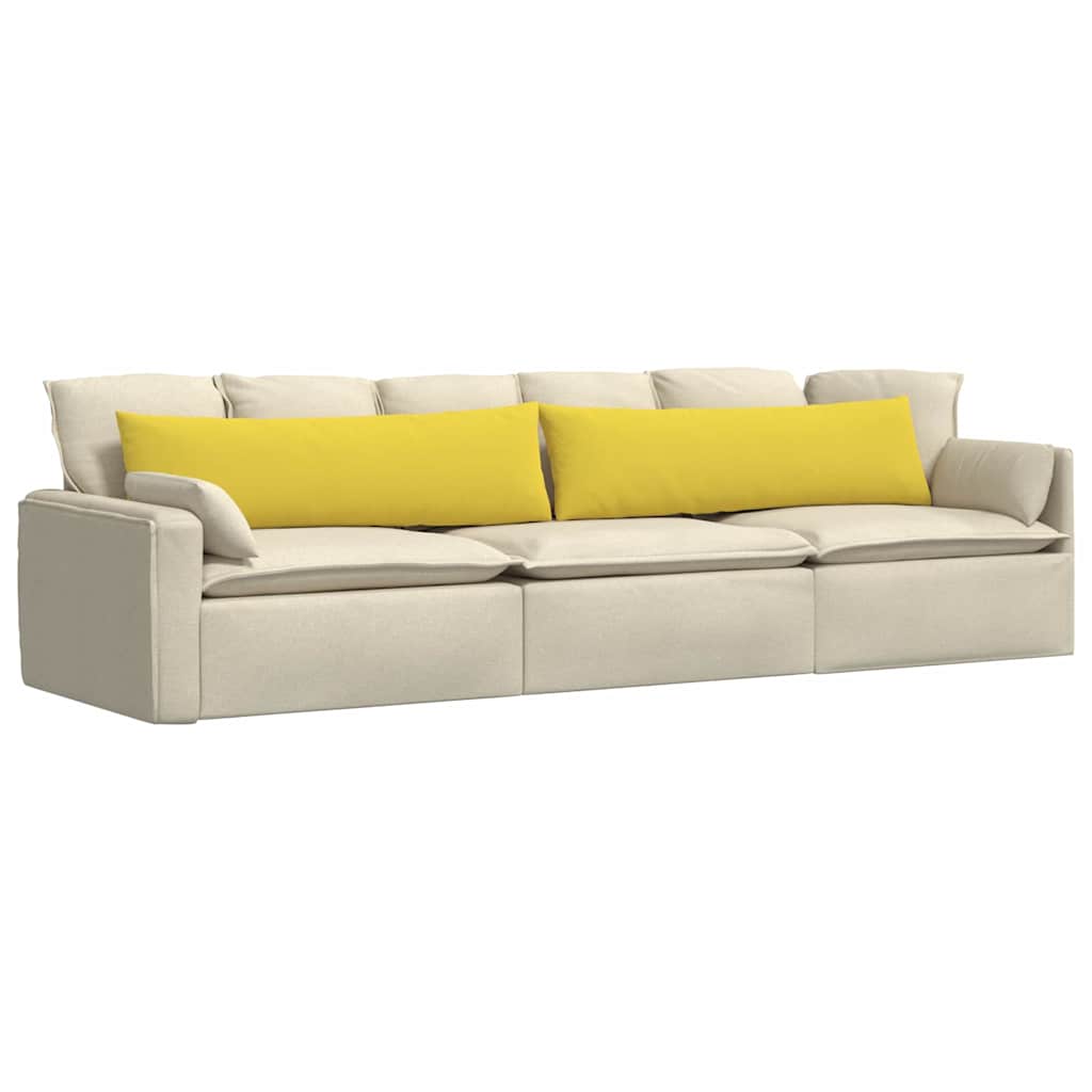 Kanapé párnák 2 pcs Világos sárga 145 x 40 cm szövet