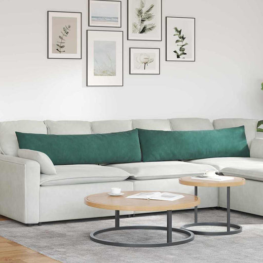 Kanapé párnák 2 pcs Sötétzöld 145 x 40 cm Bársonyos szövet