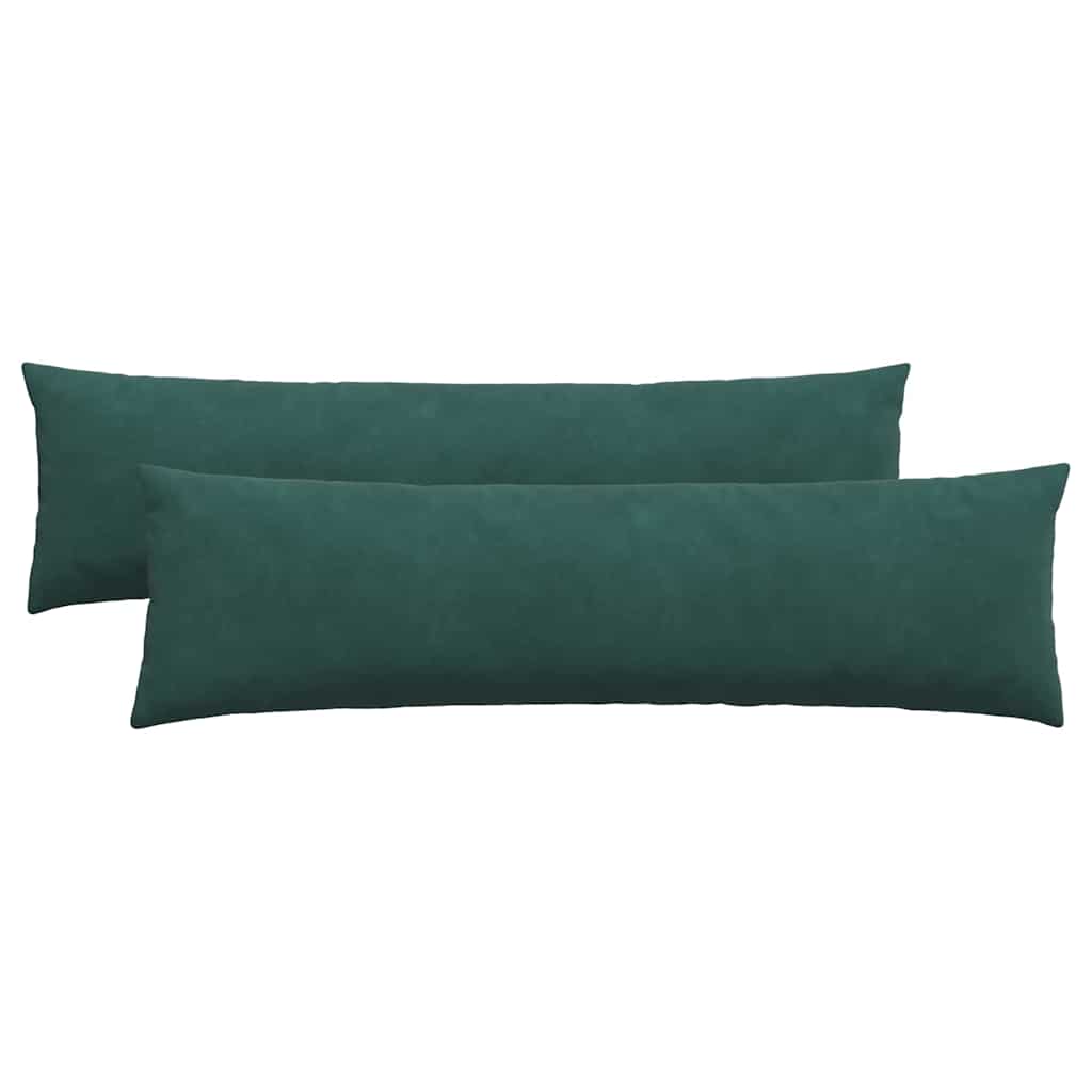 Kanapé párnák 2 pcs Sötétzöld 145 x 40 cm Bársonyos szövet
