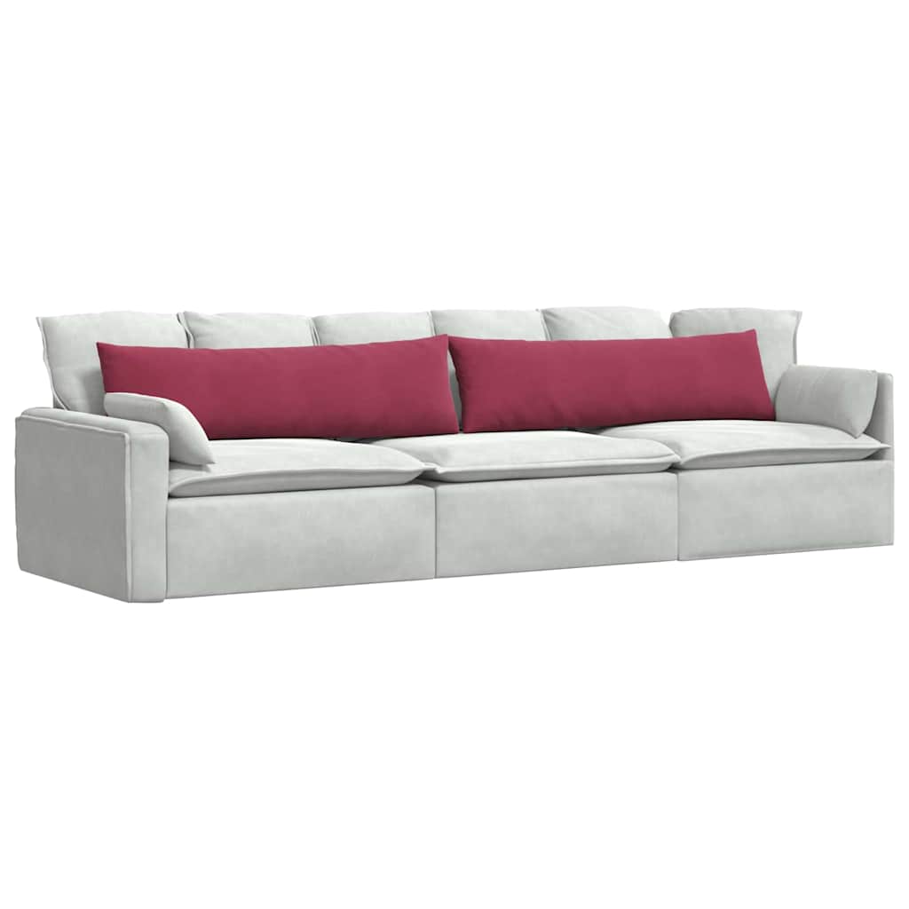Kanapé párnák 2 pcs Bordó 145 x 40 cm Bársonyos szövet