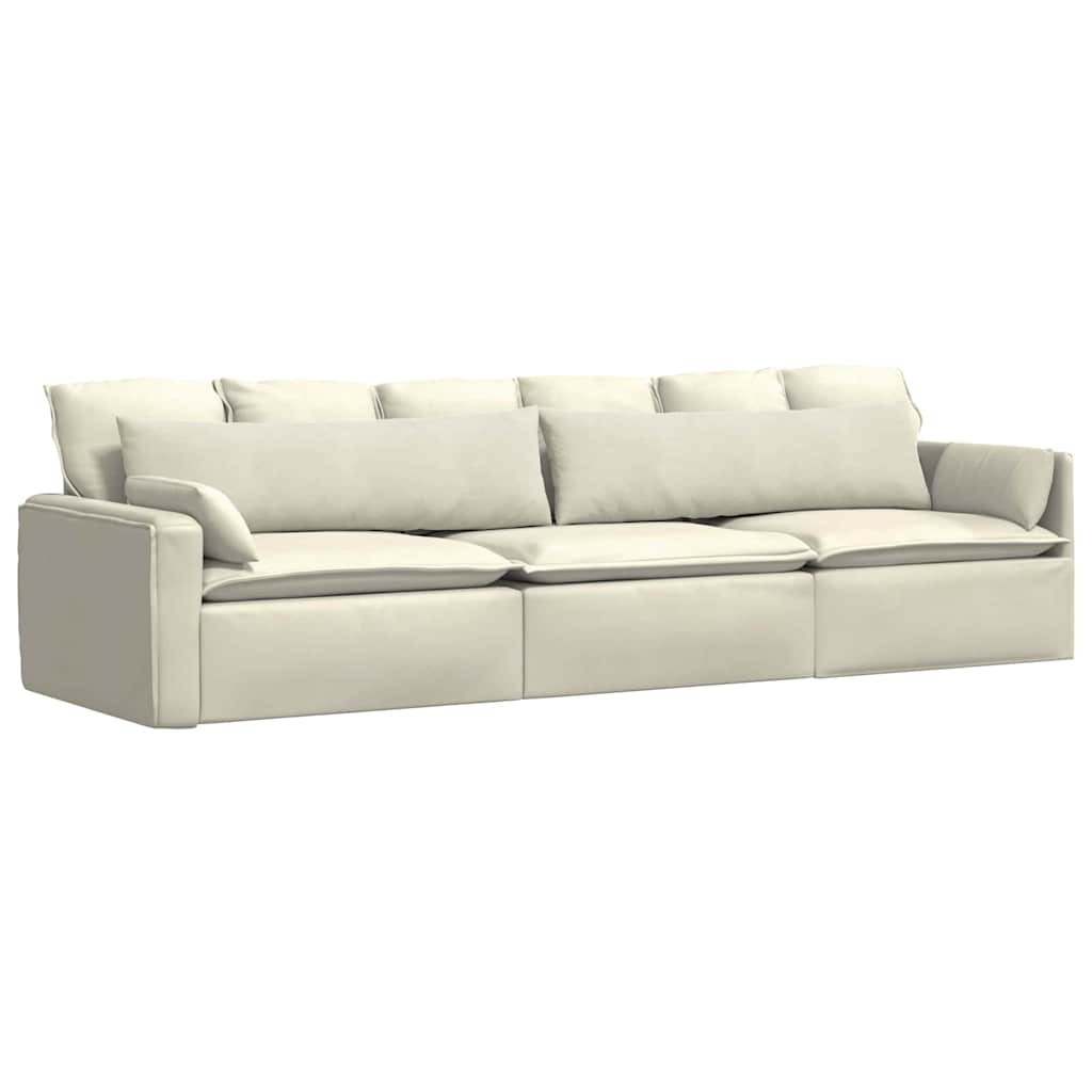 Kanapé párnák 2 pcs Krém 145 x 40 cm Bársonyos szövet