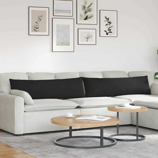 Kanapé párnák 2 pcs Fekete 145 x 40 cm szövet