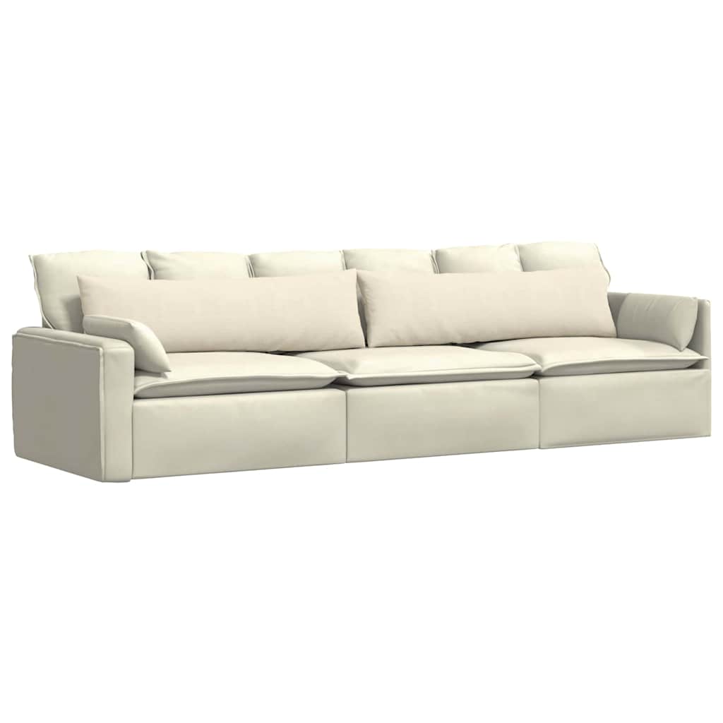 Kanapé párnák 2 pcs Krém 145 x 40 cm Bársonyos szövet