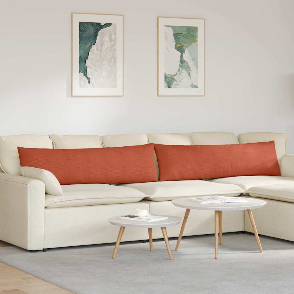 Kanapé párnák 2 pcs Piros Narancs 145 x 40 cm Bársonyos szövet