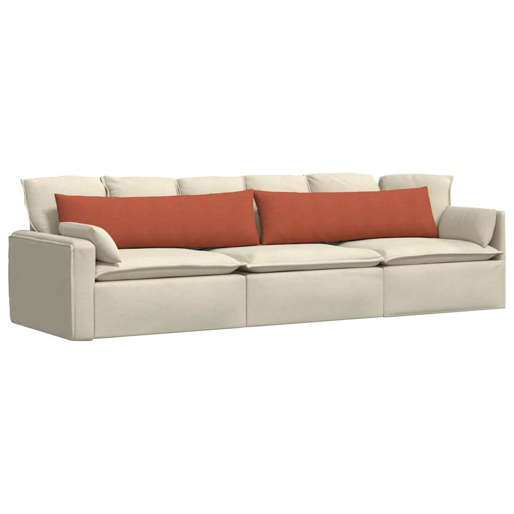 Kanapé párnák 2 pcs Piros Narancs 145 x 40 cm Bársonyos szövet