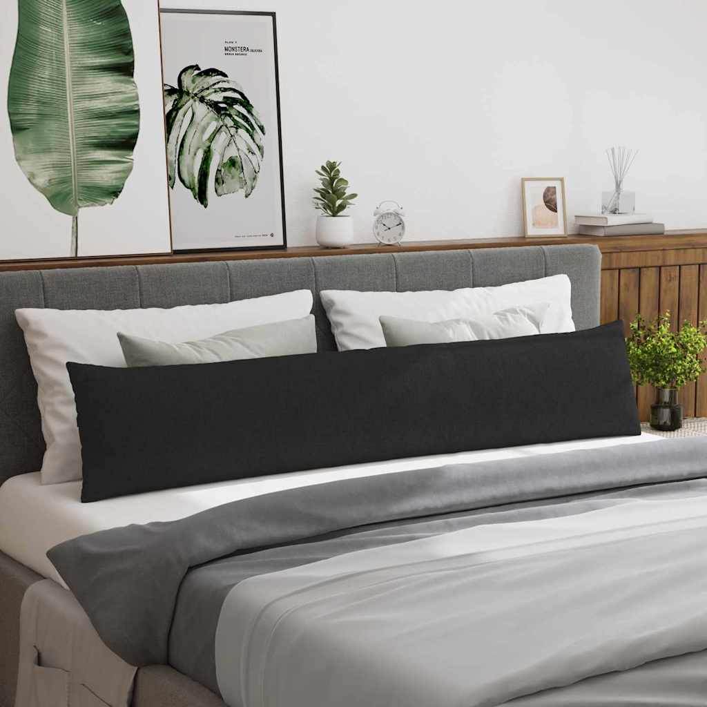 Kanapé párnák 2 pcs Fekete 200 x 40 cm szövet