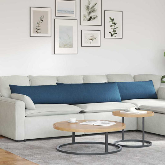 Kanapé párnák 2 pcs Kék 200 x 40 cm szövet