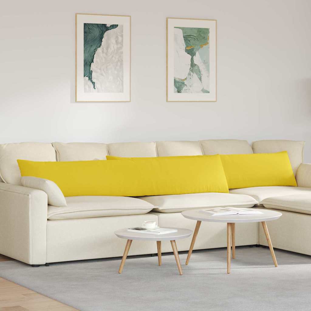Kanapé párnák 2 pcs Világos sárga 200 x 40 cm szövet