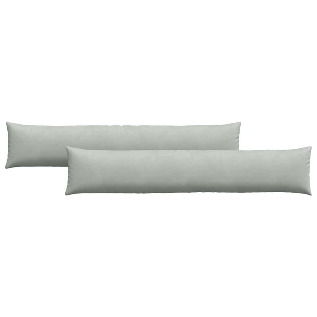 Kanapé párnák 2 pcs Világosszürke 200 x 40 cm Bársonyos szövet