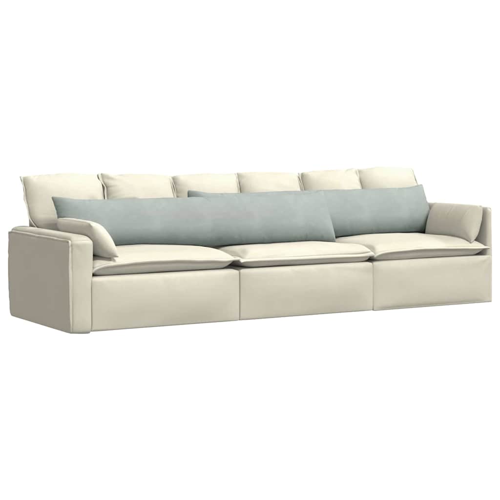 Kanapé párnák 2 pcs Világosszürke 200 x 40 cm Bársonyos szövet