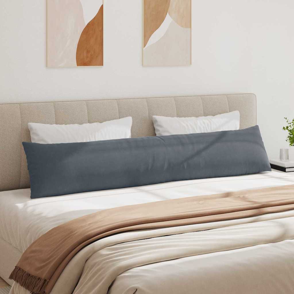 Kanapé párnák 2 pcs Sötétszürke 200 x 40 cm Bársonyos szövet