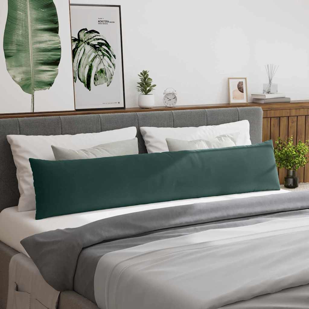 Kanapé párnák 2 pcs Sötétzöld 200 x 40 cm Bársonyos szövet