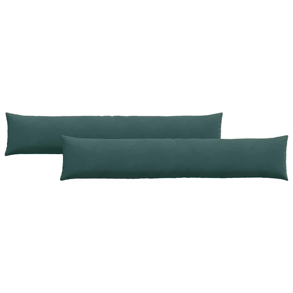 Kanapé párnák 2 pcs Sötétzöld 200 x 40 cm Bársonyos szövet