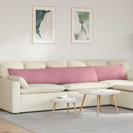 Kanapé párnák 2 pcs Rózsaszín 200 x 40 cm Bársonyos szövet