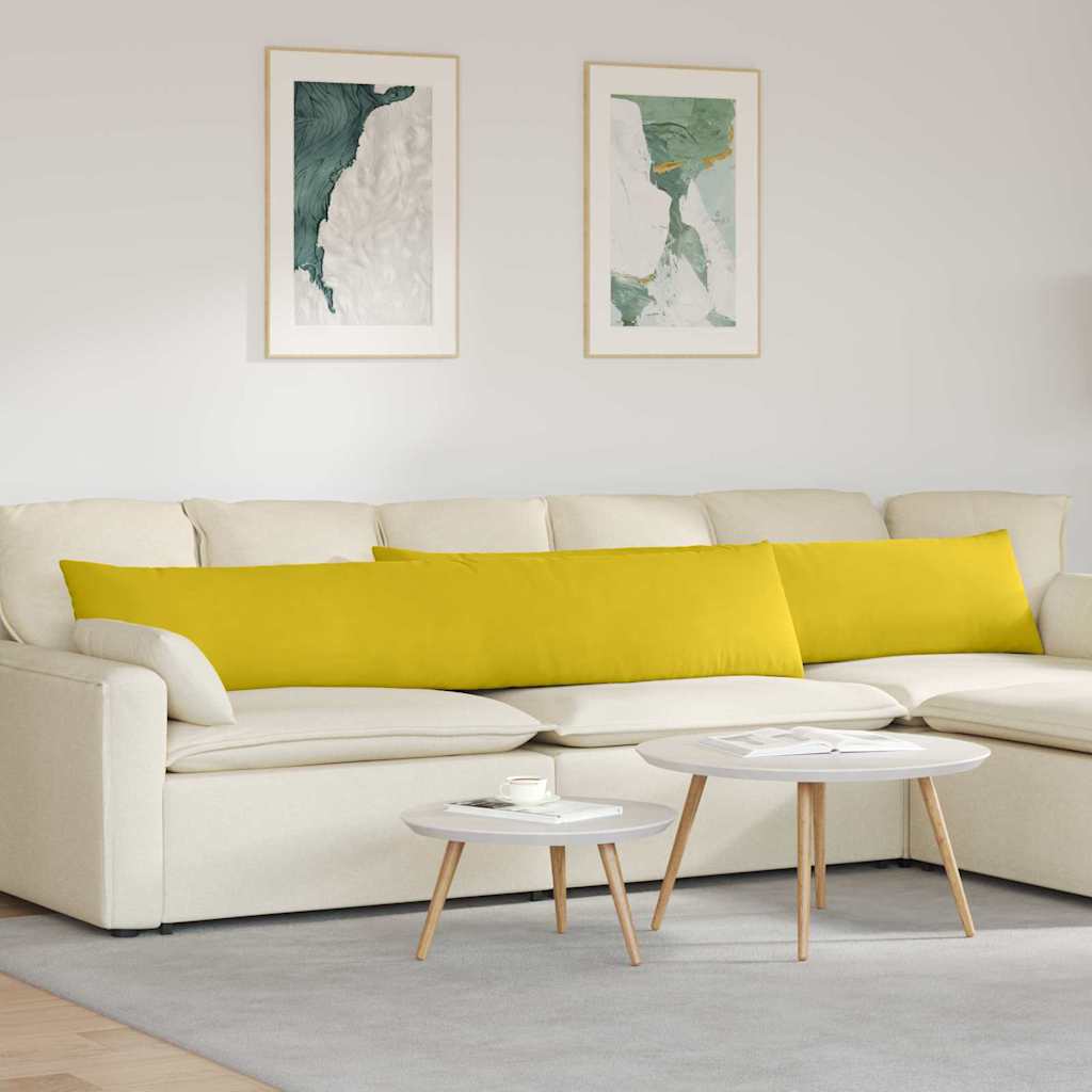 Kanapé párnák 2 pcs Sárga 200 x 40 cm Bársonyos szövet