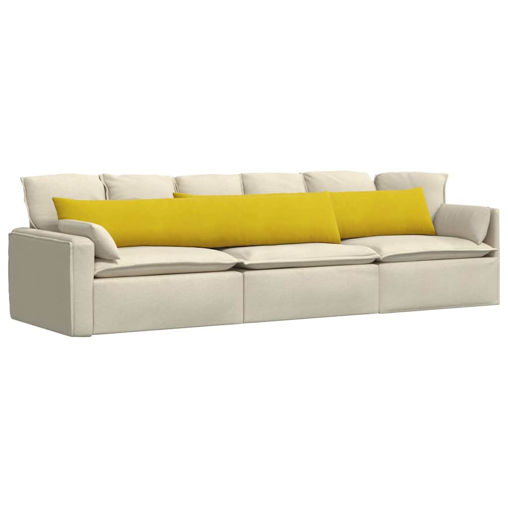 Kanapé párnák 2 pcs Sárga 200 x 40 cm Bársonyos szövet