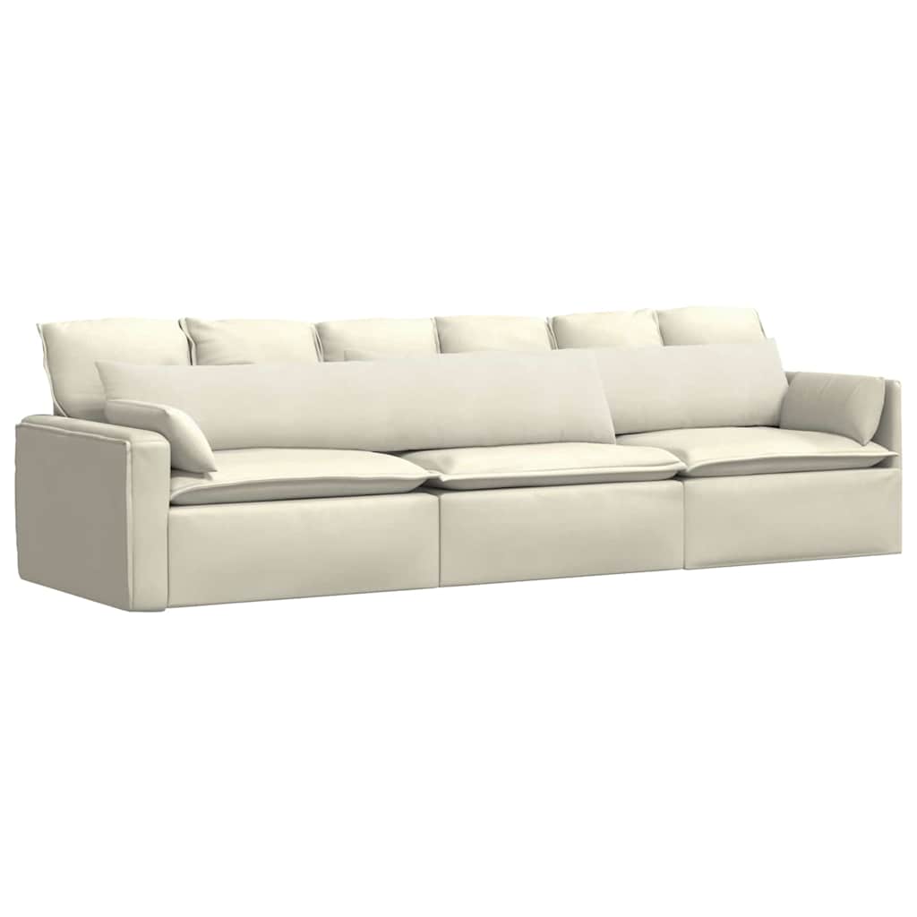 Kanapé párnák 2 pcs Krém 200 x 40 cm Bársonyos szövet
