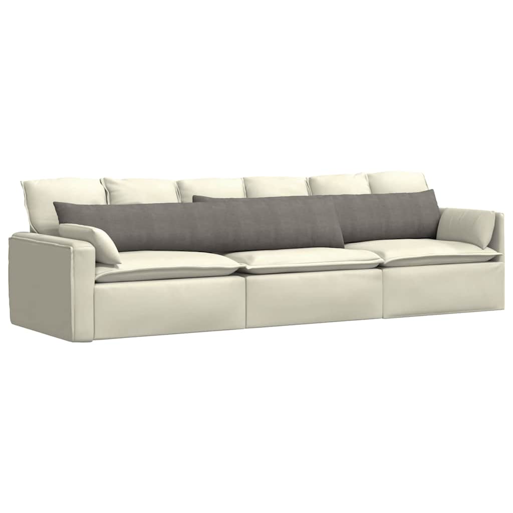 Kanapé párnák 2 pcs Világosszürke 200 x 40 cm Bársonyos szövet
