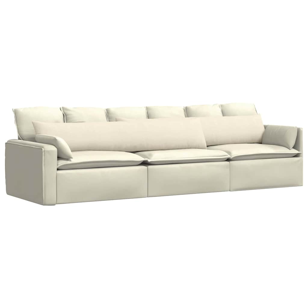 Kanapé párnák 2 pcs Krém 200 x 40 cm Bársonyos szövet