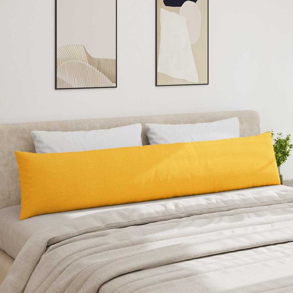 Kanapé párnák 2 pcs Világos sárga 200 x 40 cm Bársonyos szövet