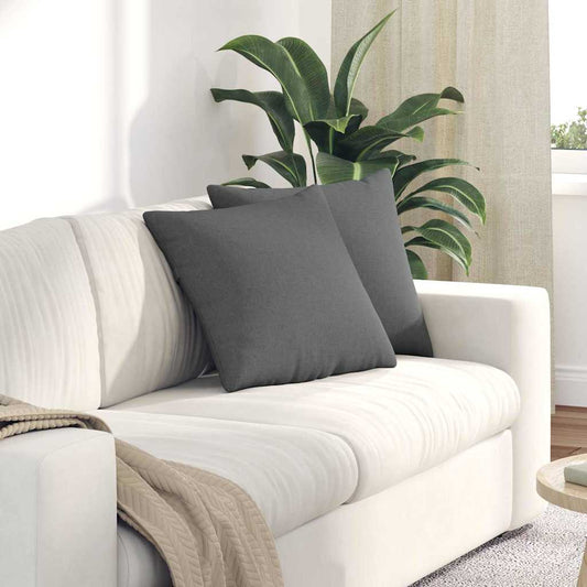 Kanapé párnák 2 pcs Sötétszürke 45 x 45 cm szövet