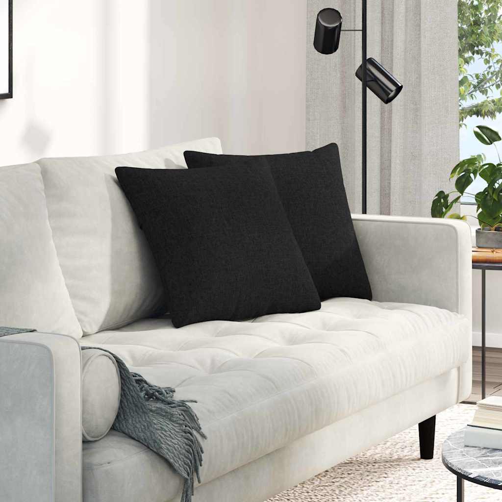 Kanapé párnák 2 pcs Fekete 45 x 45 cm szövet