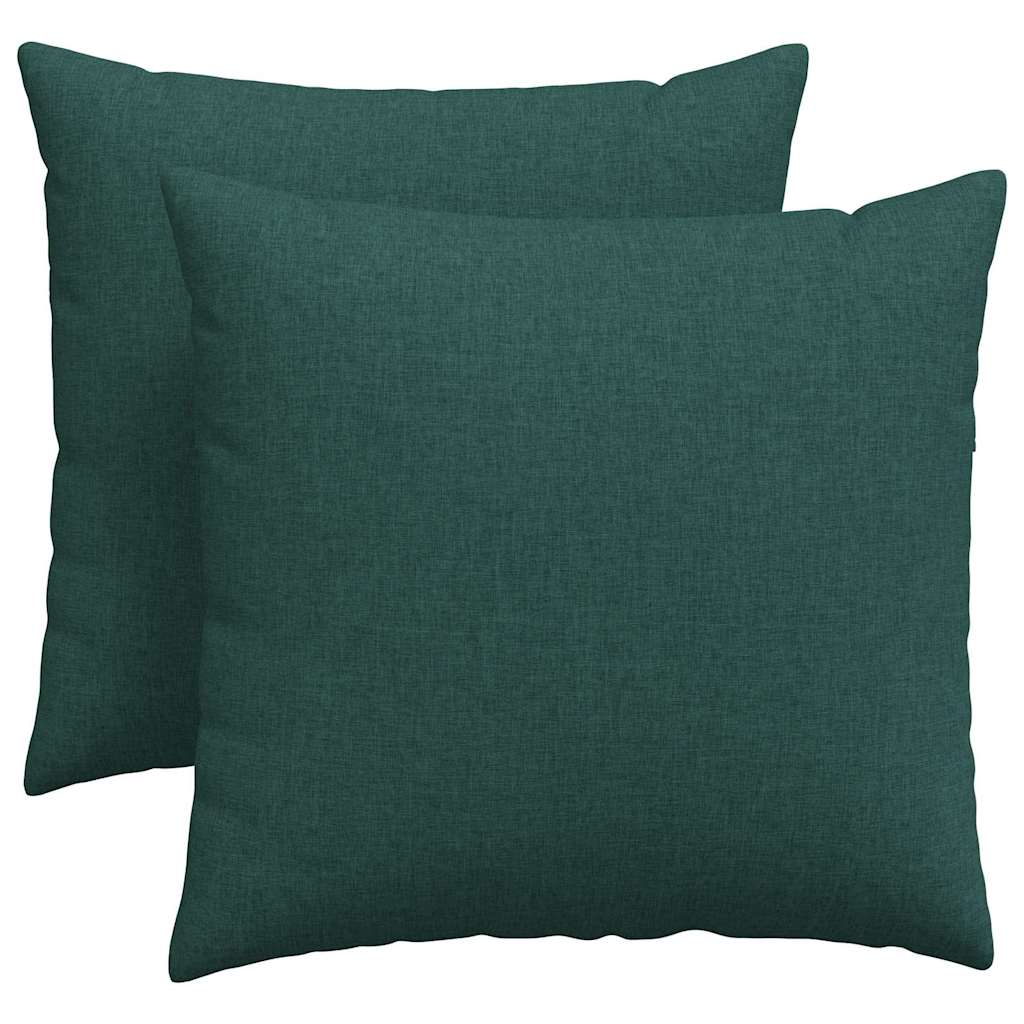 Kanapé párnák 2 pcs Sötétzöld 45 x 45 cm szövet