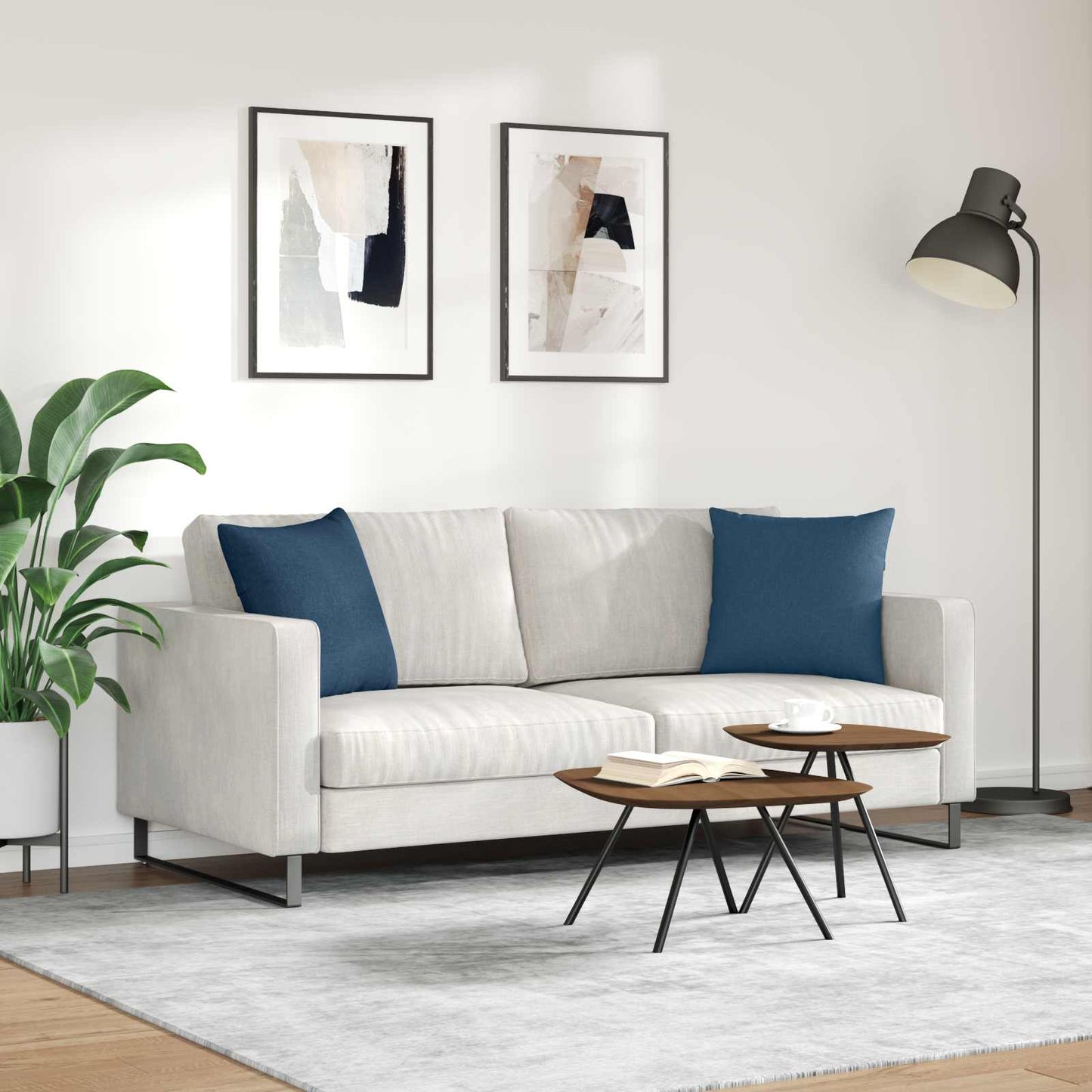 Kanapé párnák 2 pcs Kék 45 x 45 cm szövet