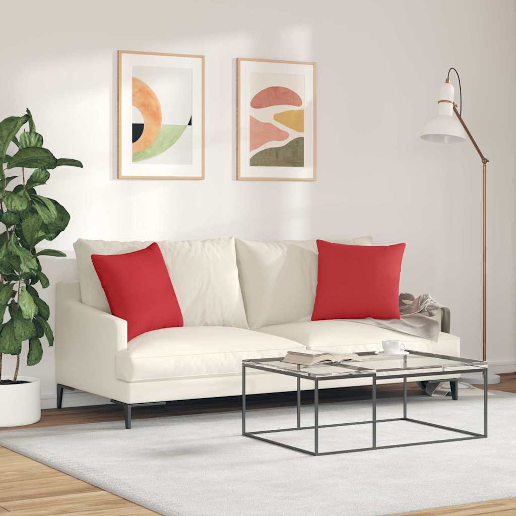 Kanapé párnák 2 pcs Piros 45 x 45 cm szövet