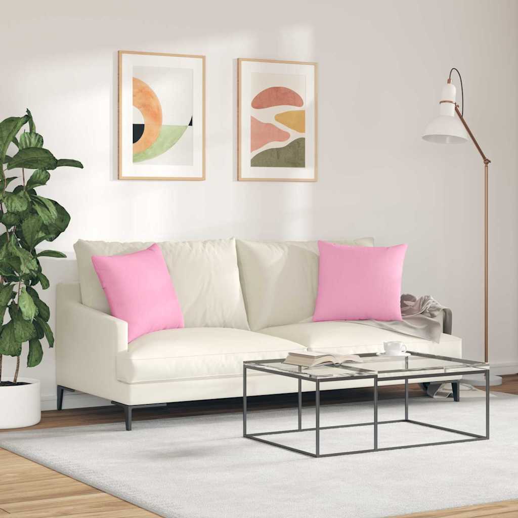 Kanapé párnák 2 pcs Rózsaszín 45 x 45 cm szövet
