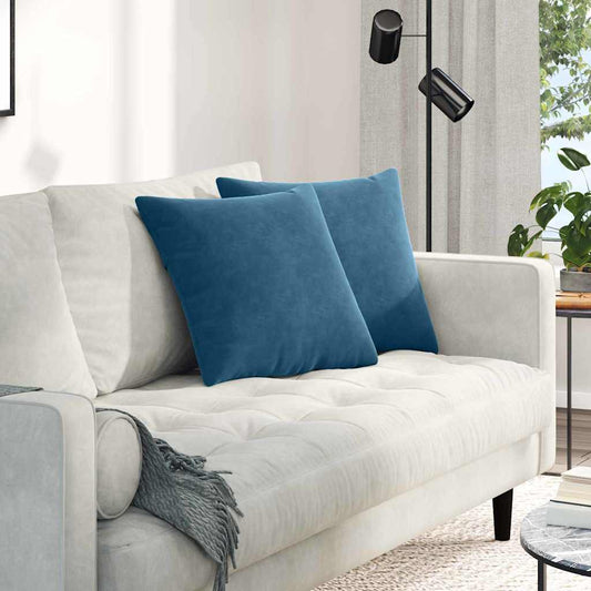 Kanapé párnák 2 pcs Kék 45 x 45 cm Bársonyos szövet